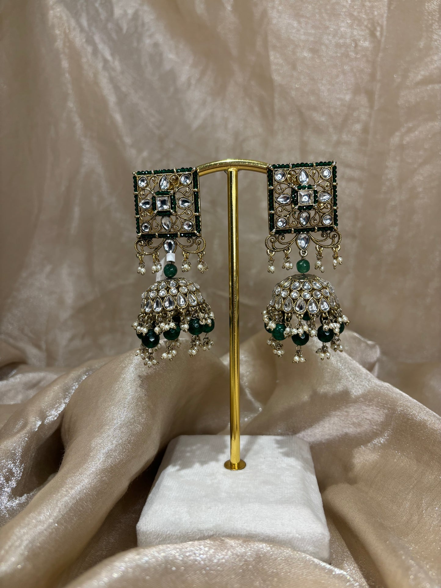 Emerald green statement jhumki