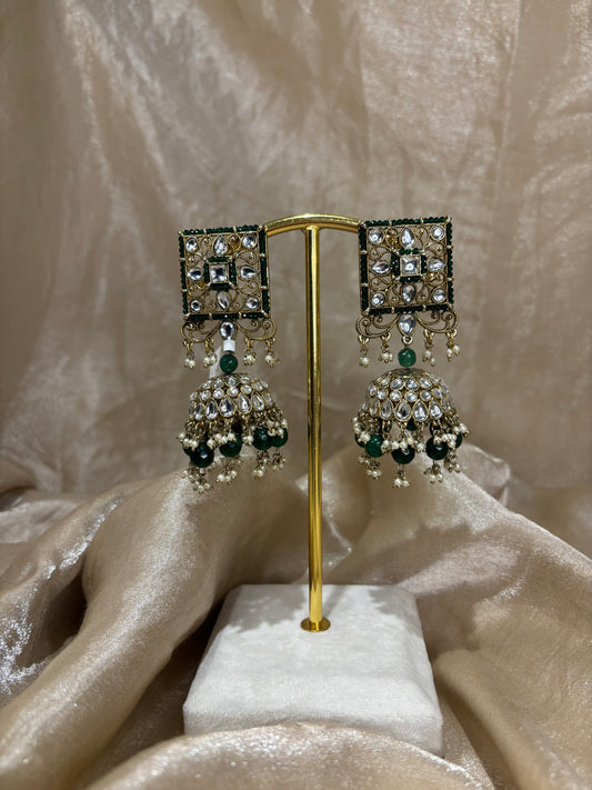 Emerald green statement jhumki