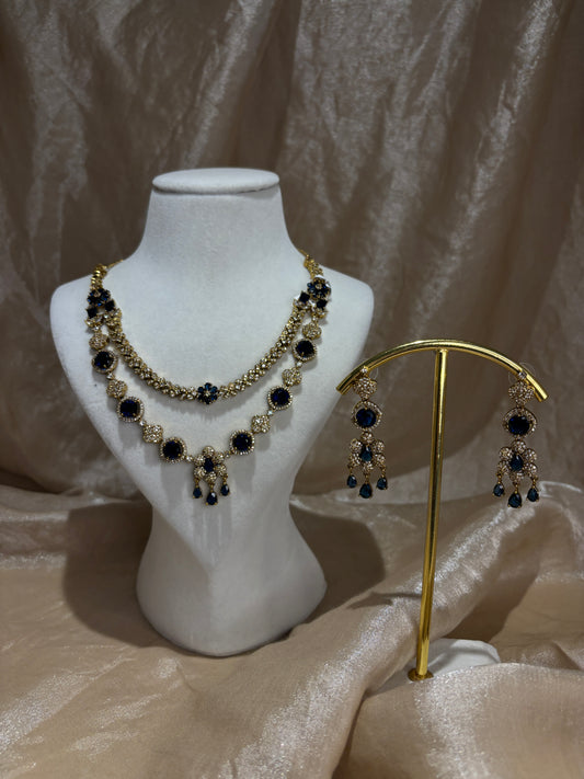 Navy blue layered necklace