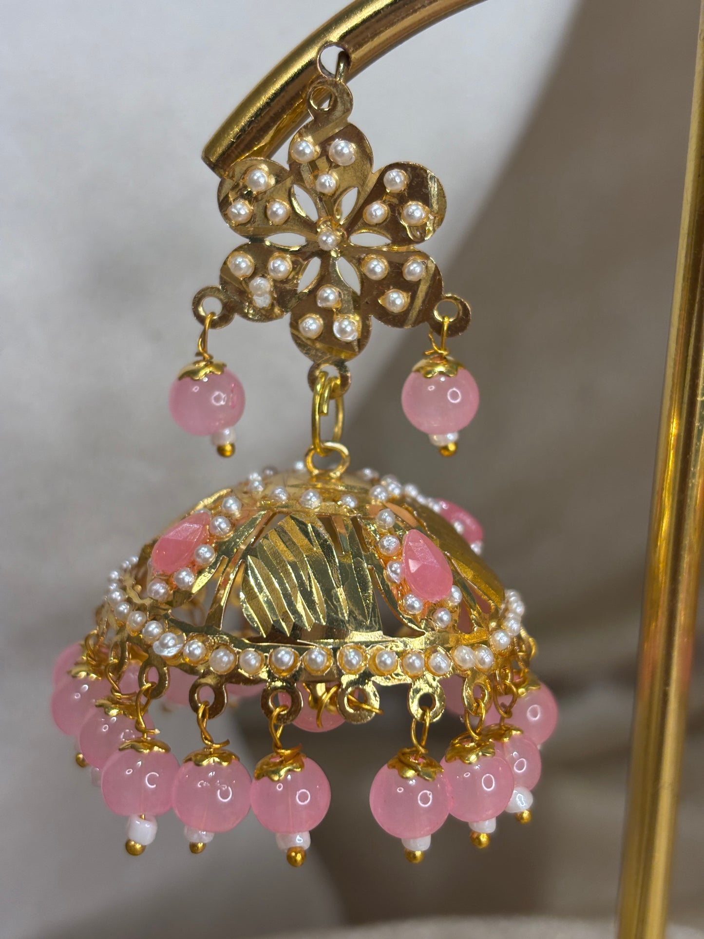 Baby pink jadau choker set