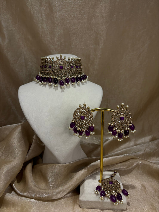 Purple choker set