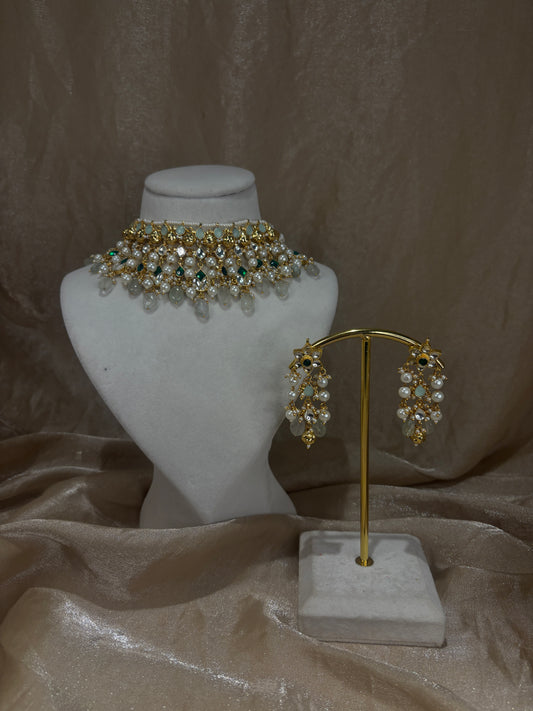 Mint/emerald green choker set