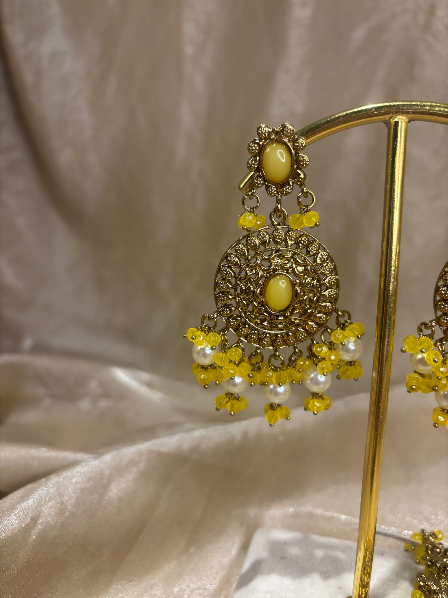 Yellow earring/tikka set