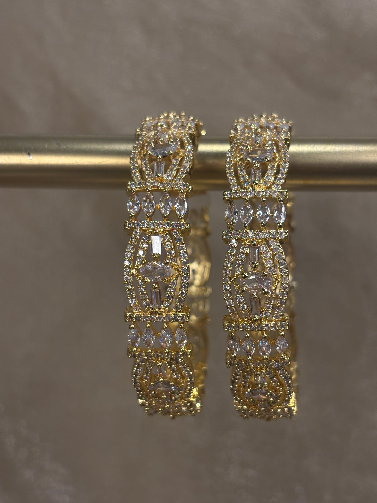 Gold American diamond kare