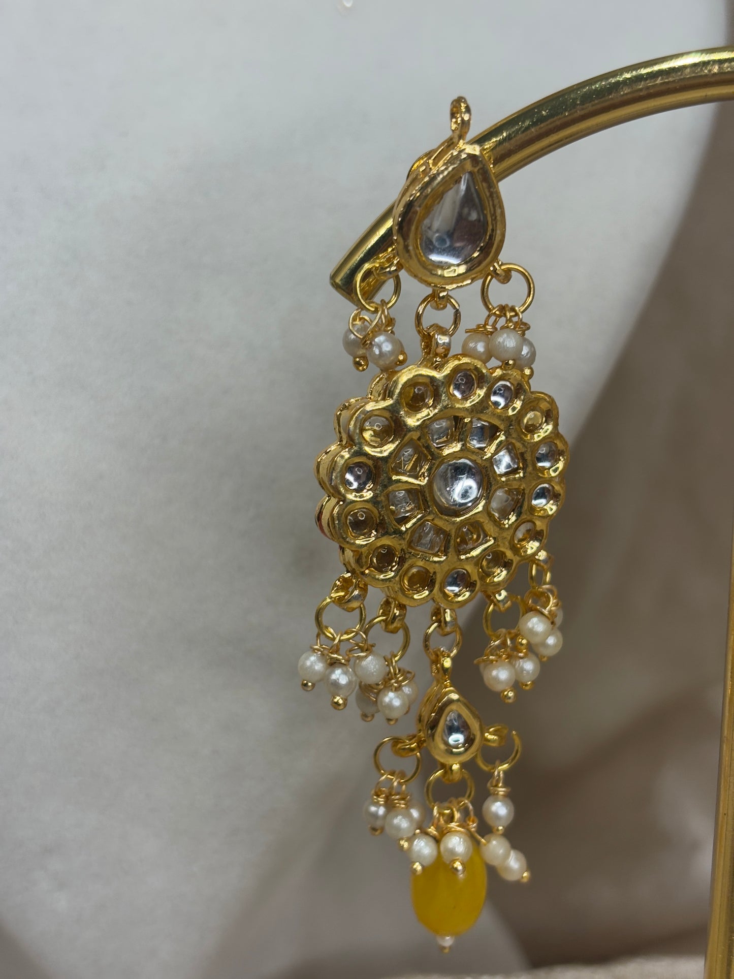 Yellow kundan choker set
