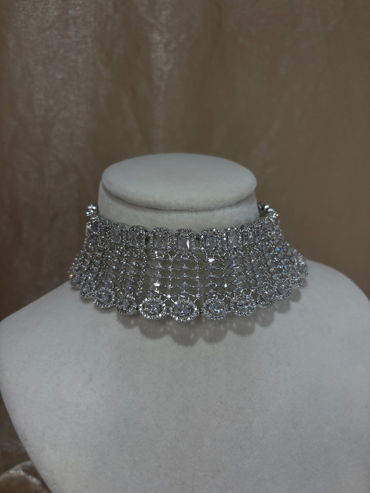 Silver American diamond set