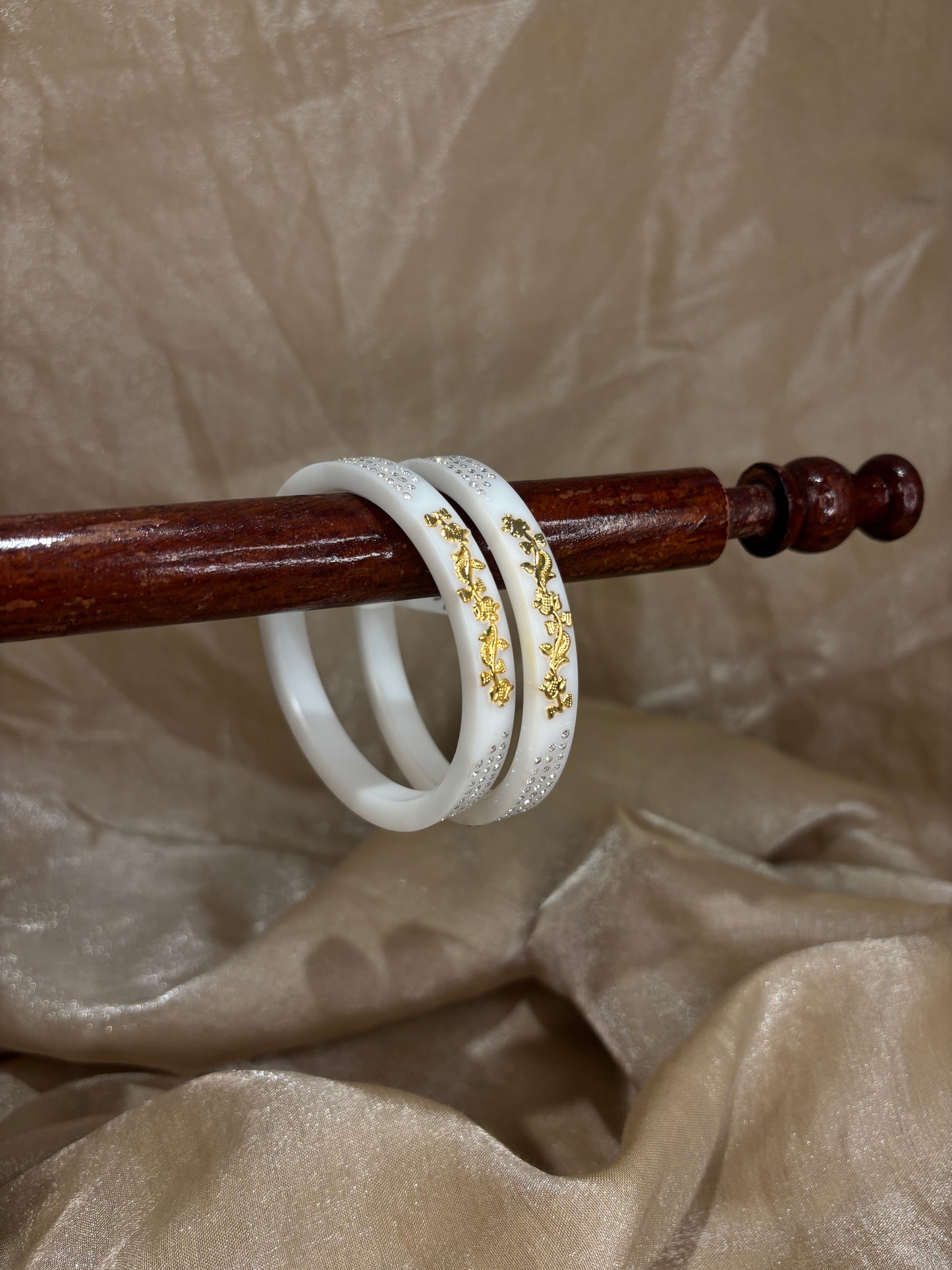 Gold accent bangles
