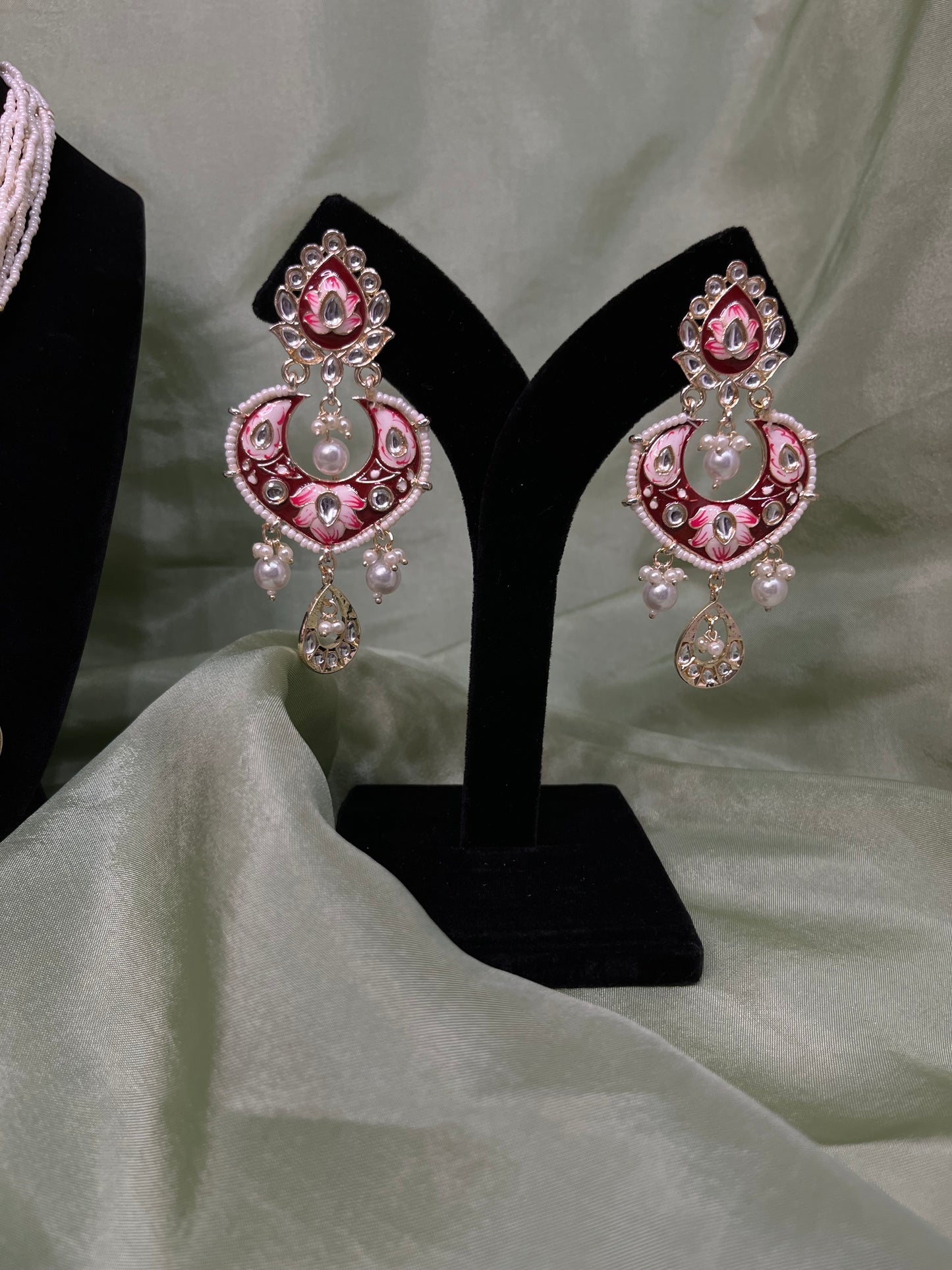 Red long necklace set