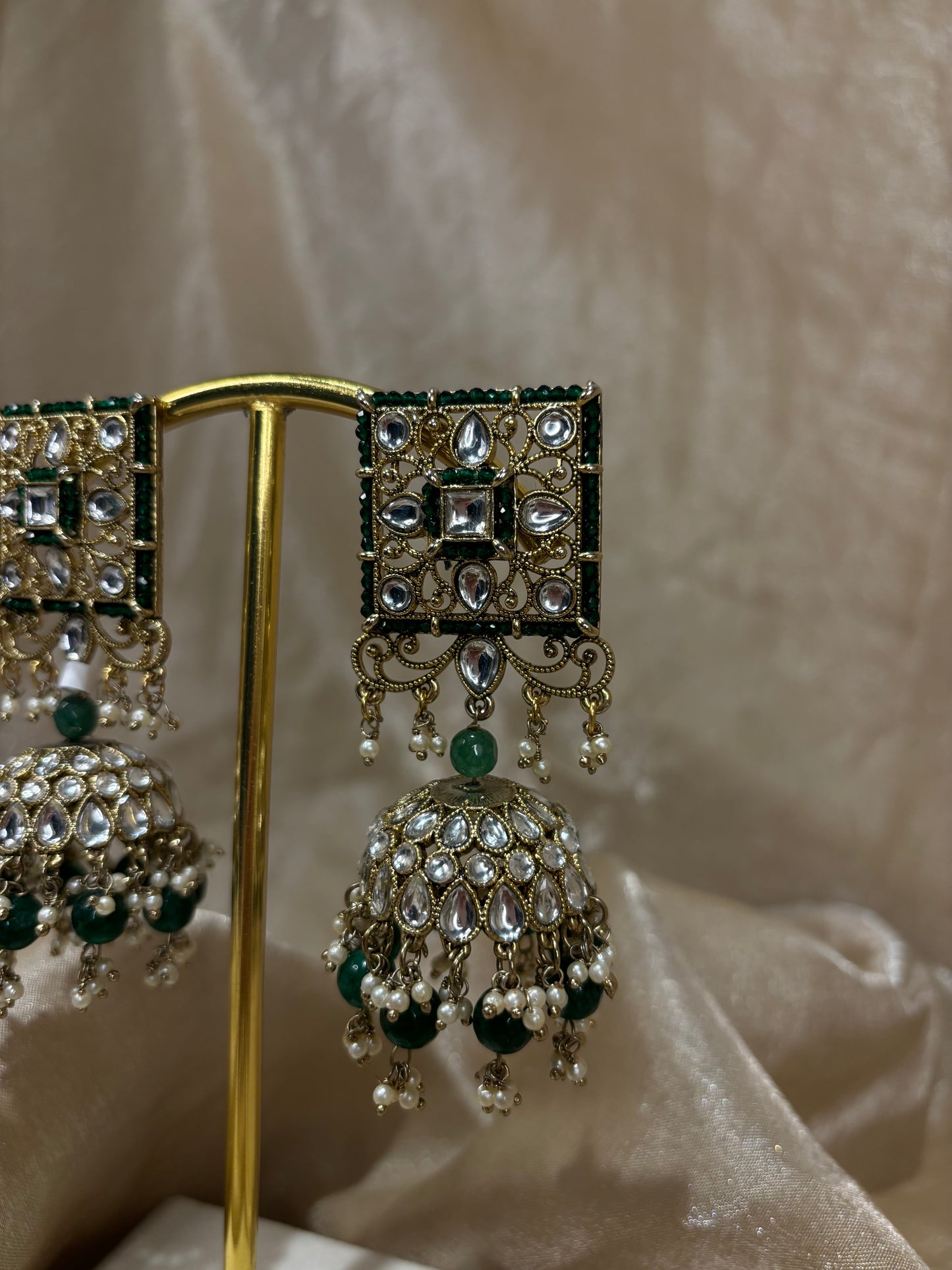 Emerald green statement jhumki