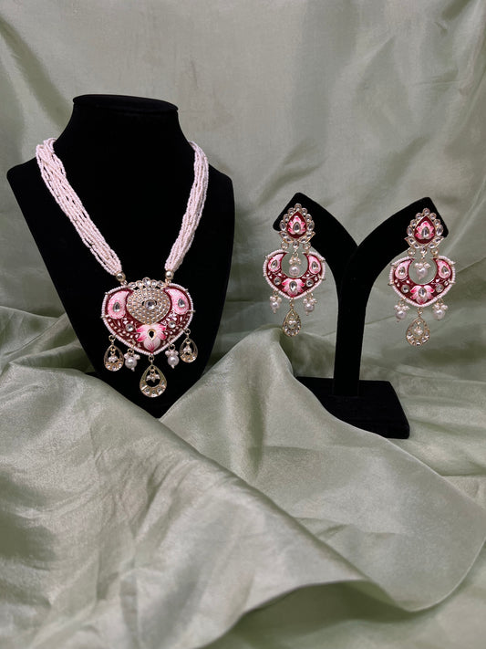 Red long necklace set