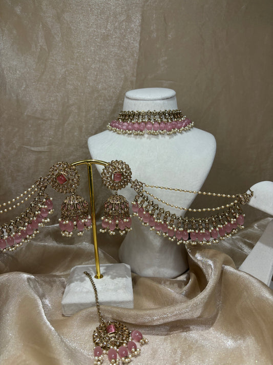 Baby pink necklace set