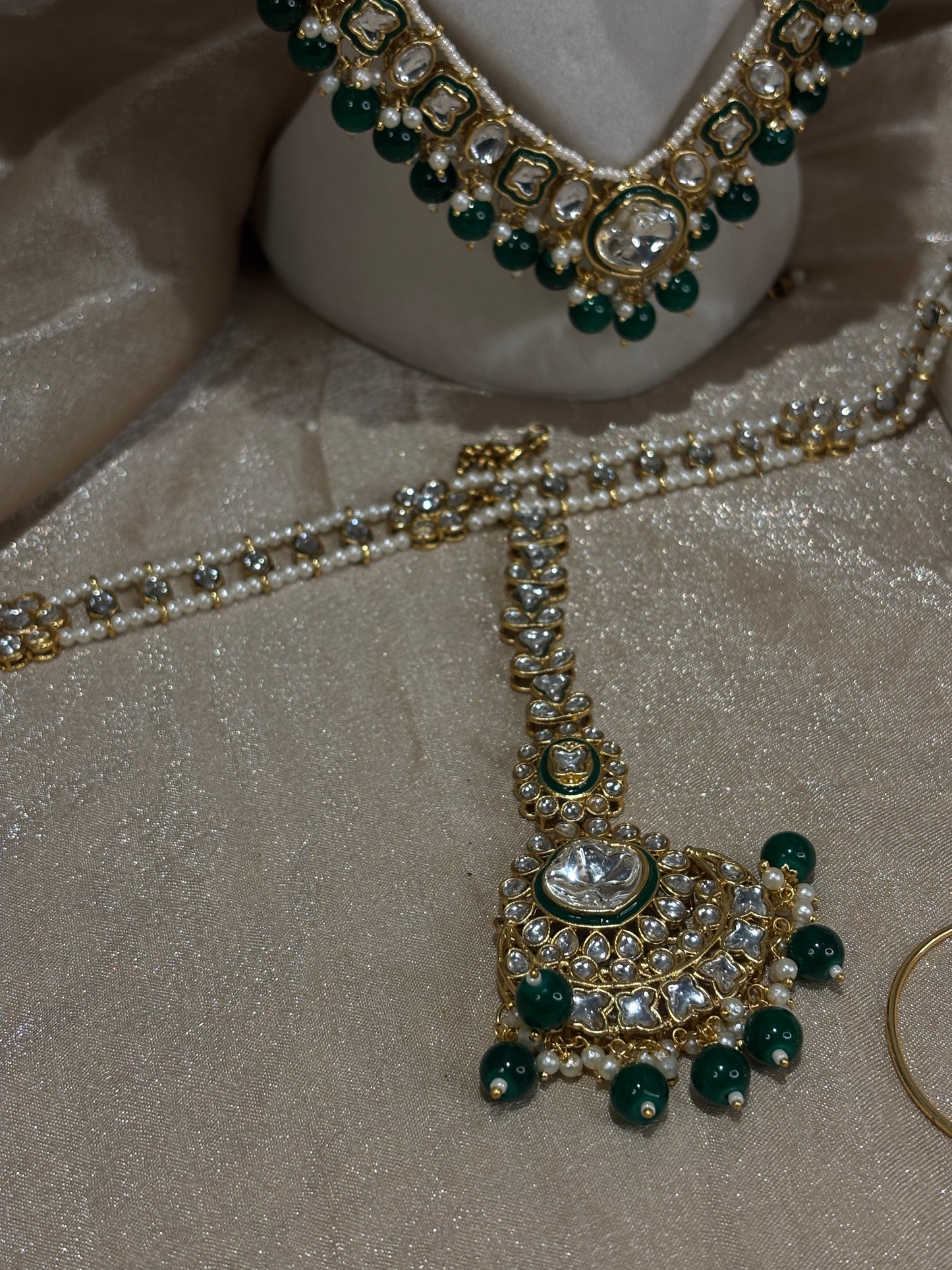 Green kundan bridal set