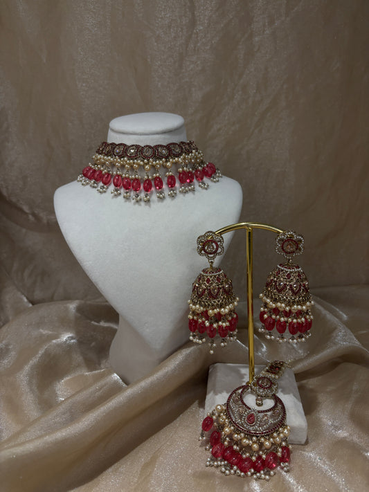 Hot pink choker set