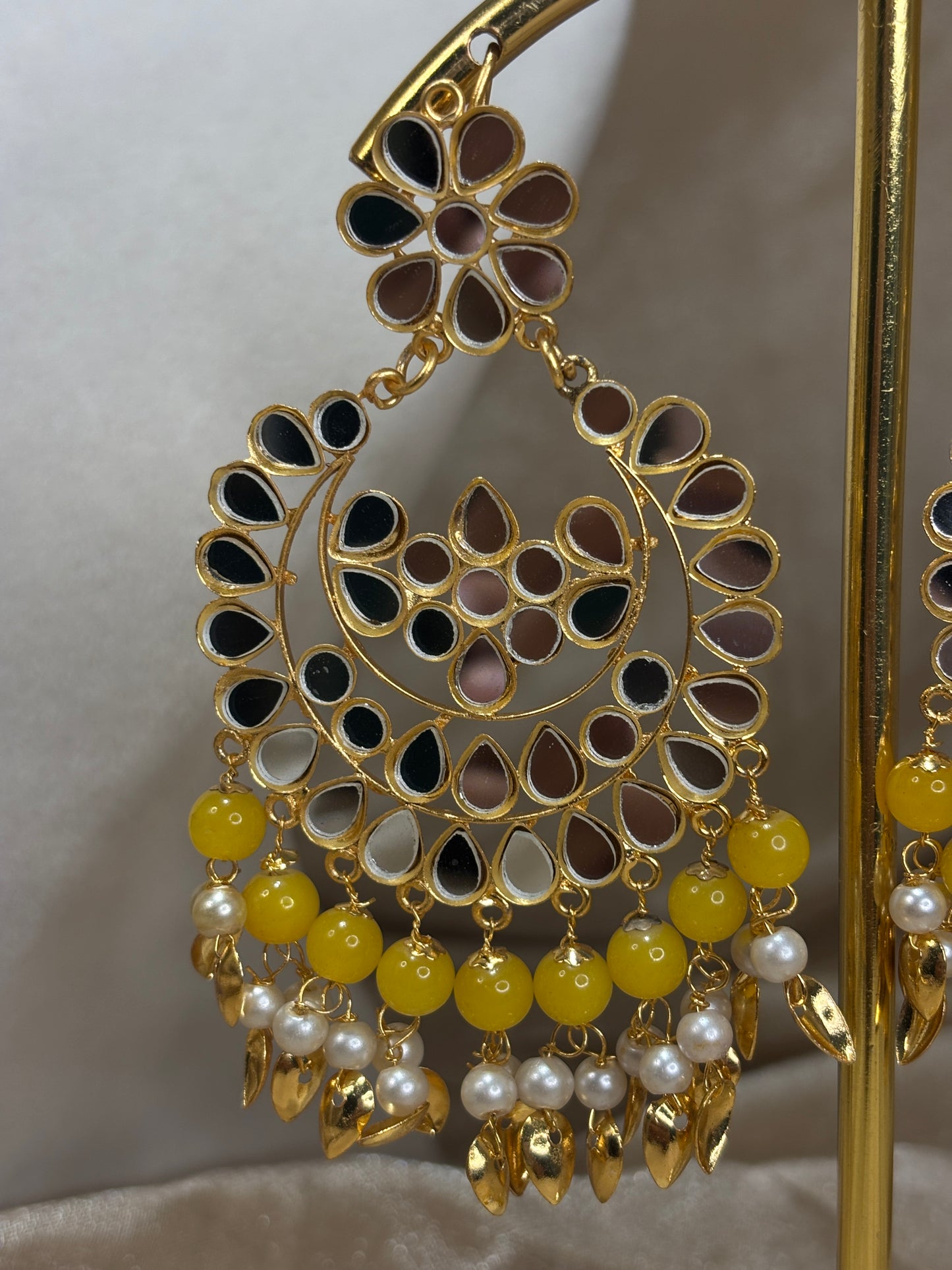 Yellow mirror work choker set