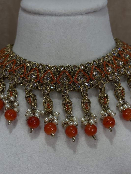 Orange necklace set