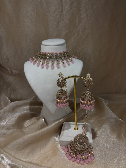 Baby pink choker set