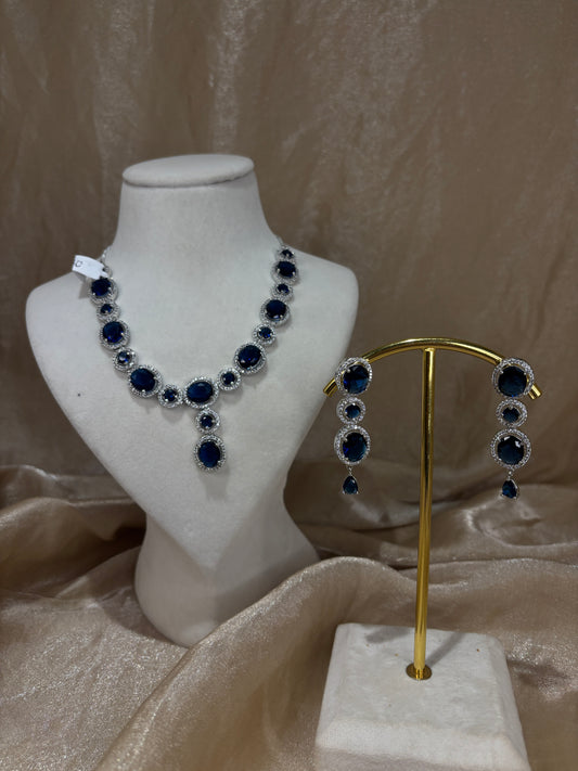 Navy blue necklace set