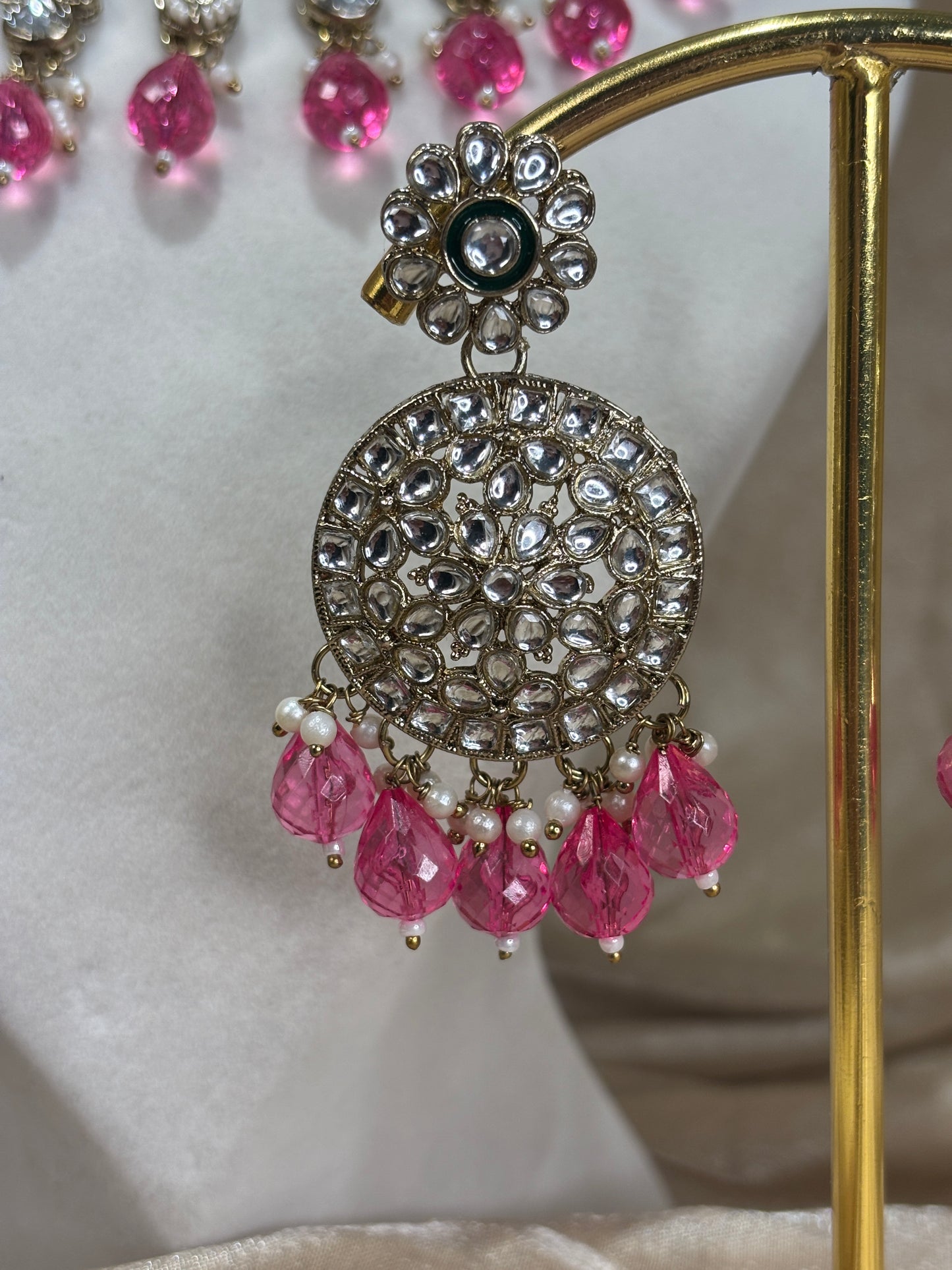 Hot pink necklace set