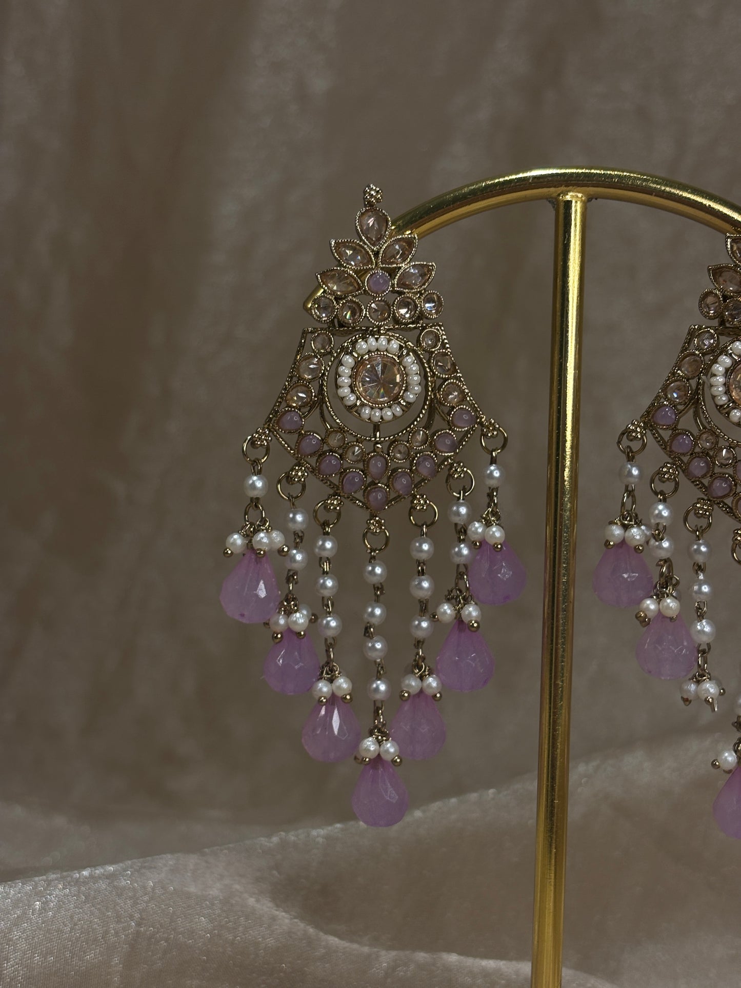 Lavender earring/tikka set