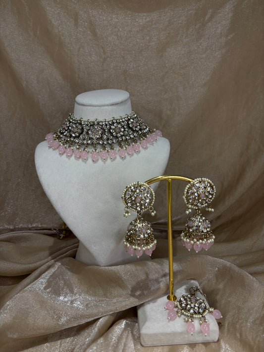 Baby pink choker set