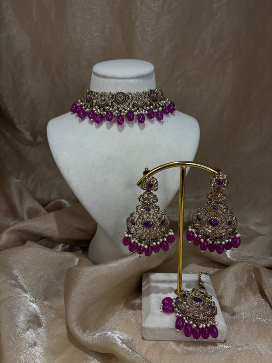 Purple choker set