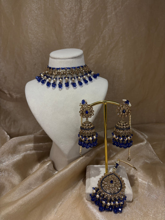 Royal blue choker set
