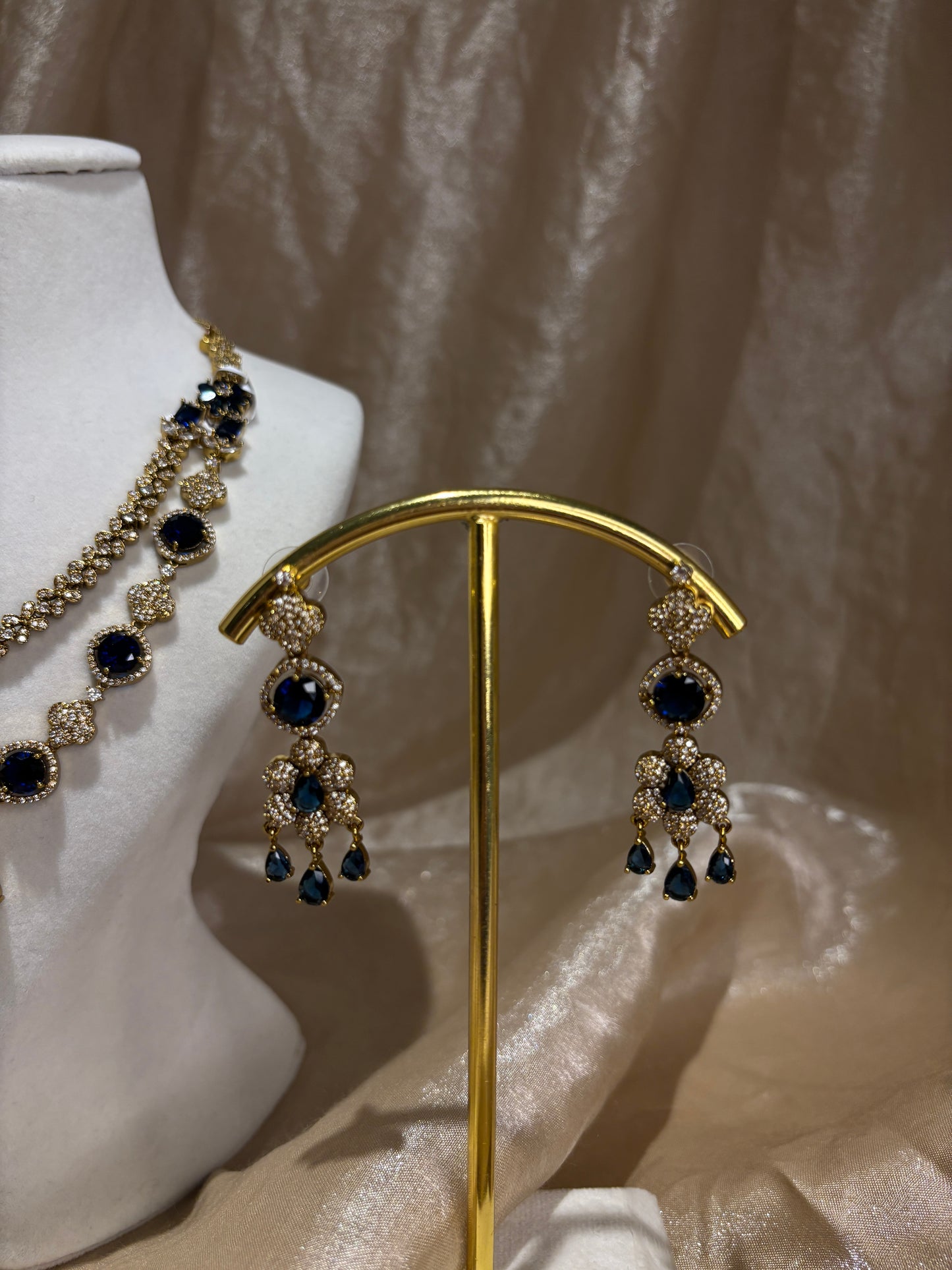 Navy blue layered necklace