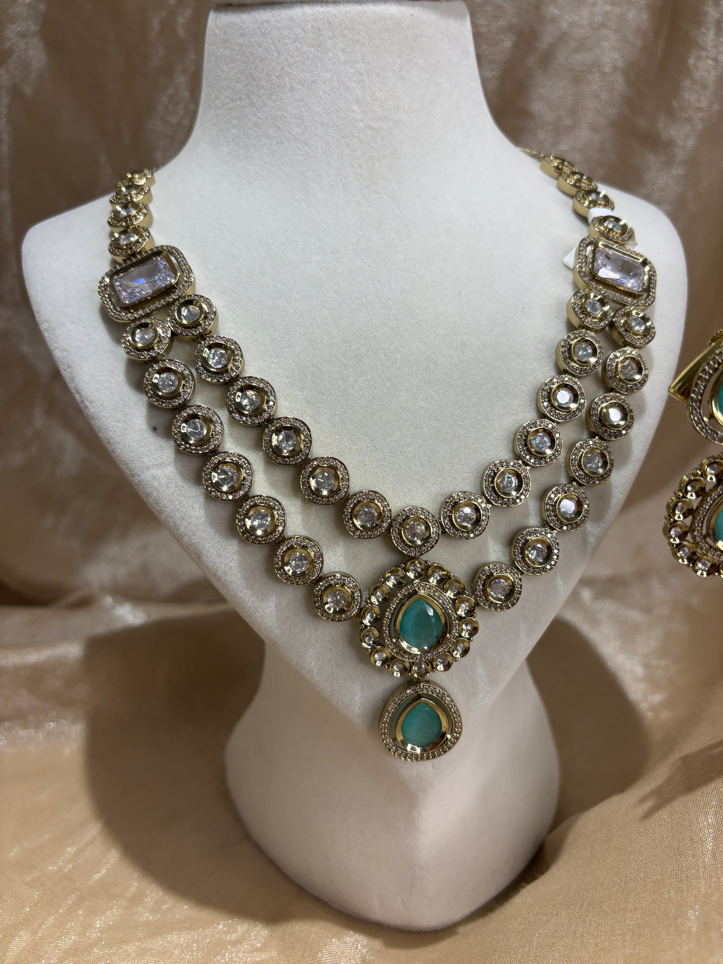 Mint green layered necklace