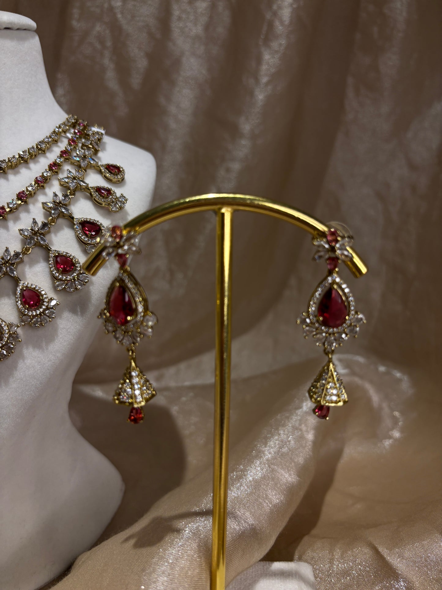 Red layered necklace