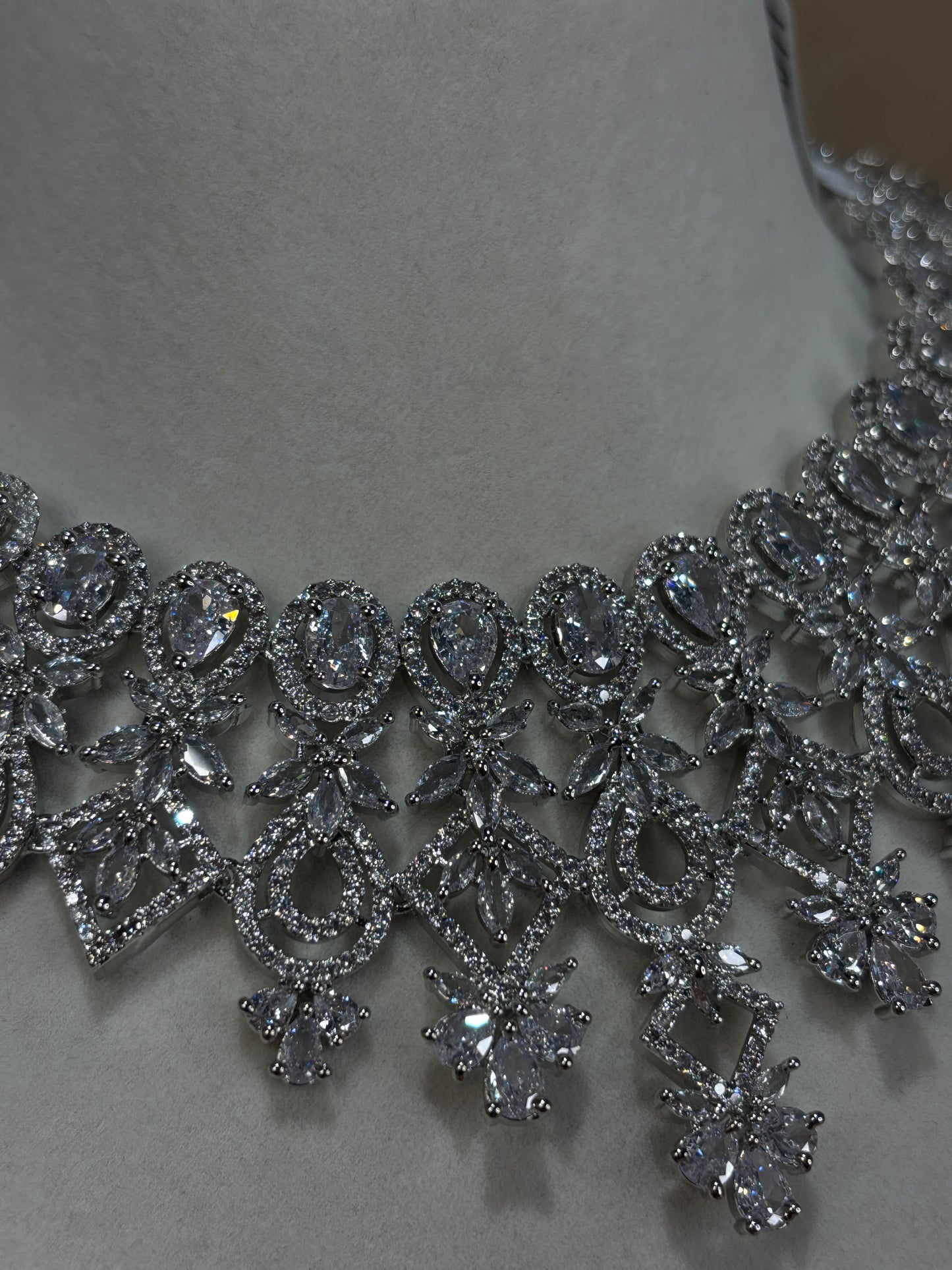 Silver American diamond set