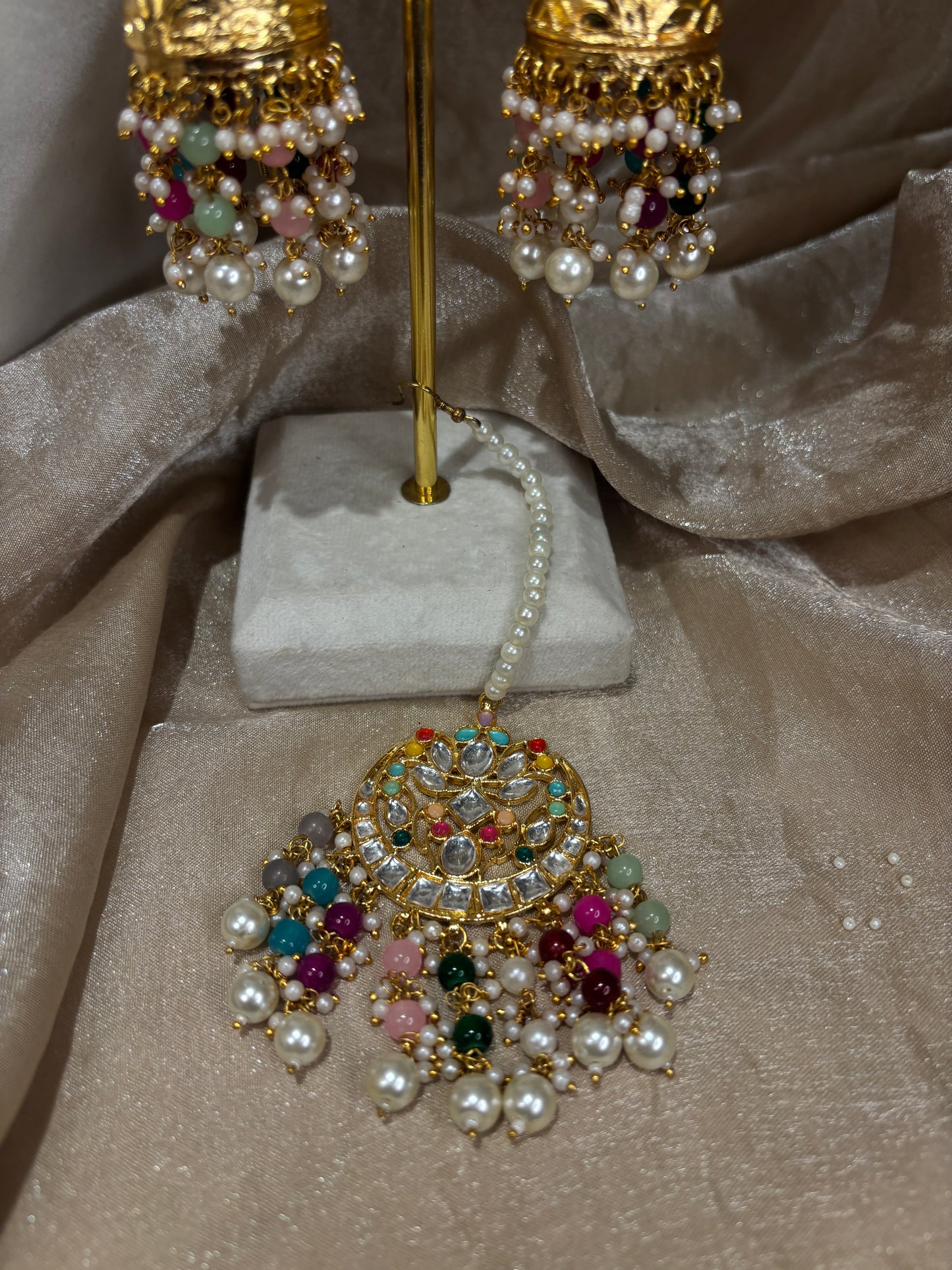Multi coloured kundan choker set
