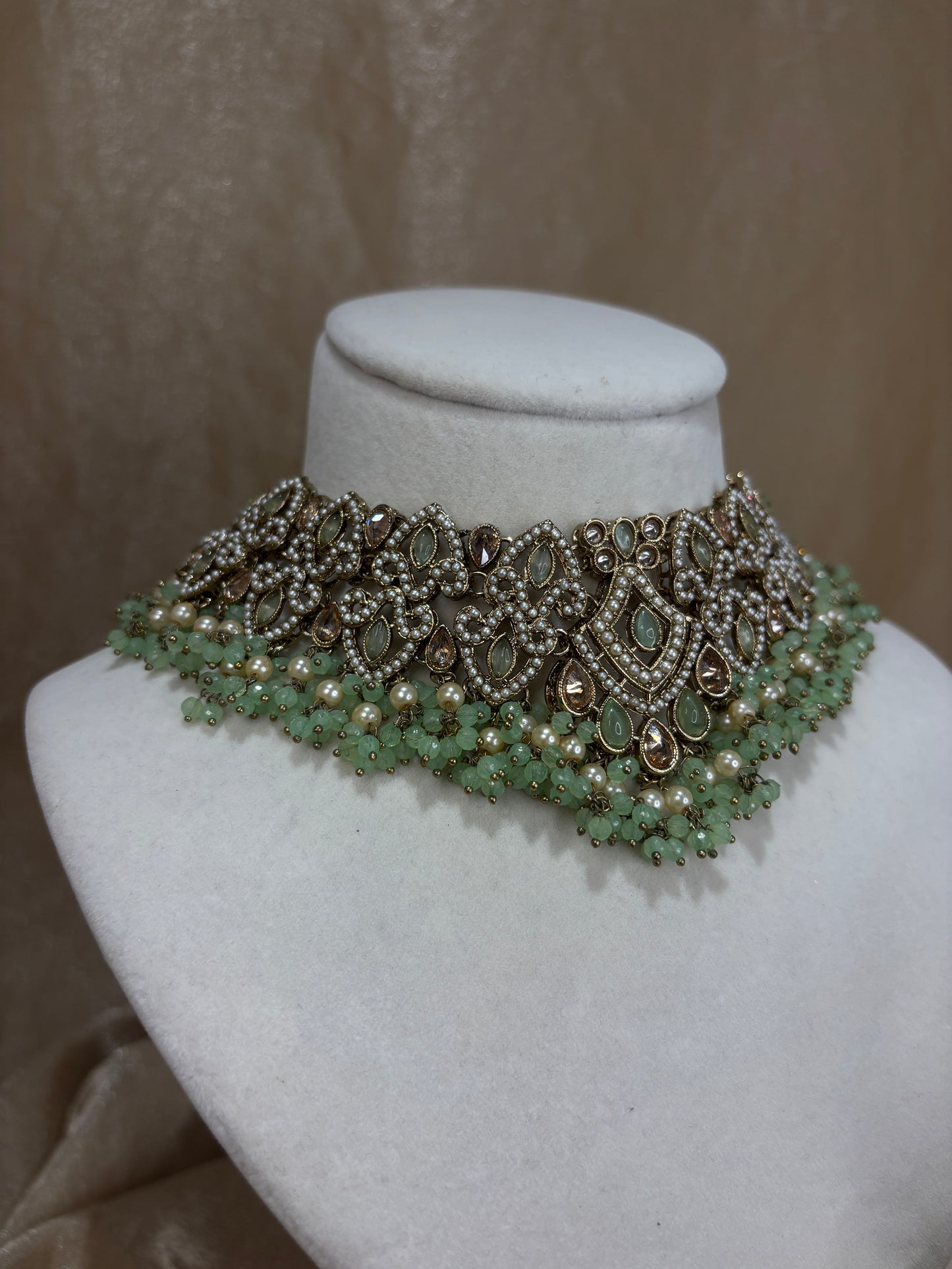 Mint green choker set