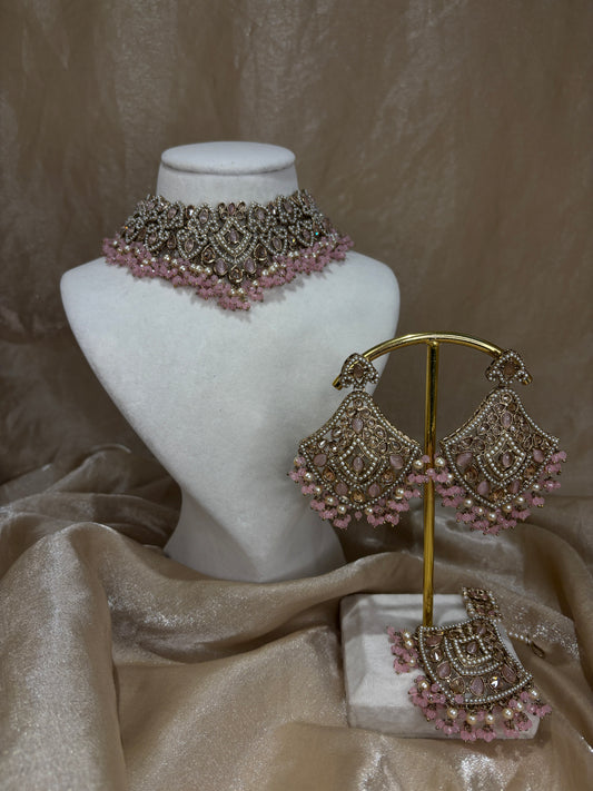 Baby pink choker set