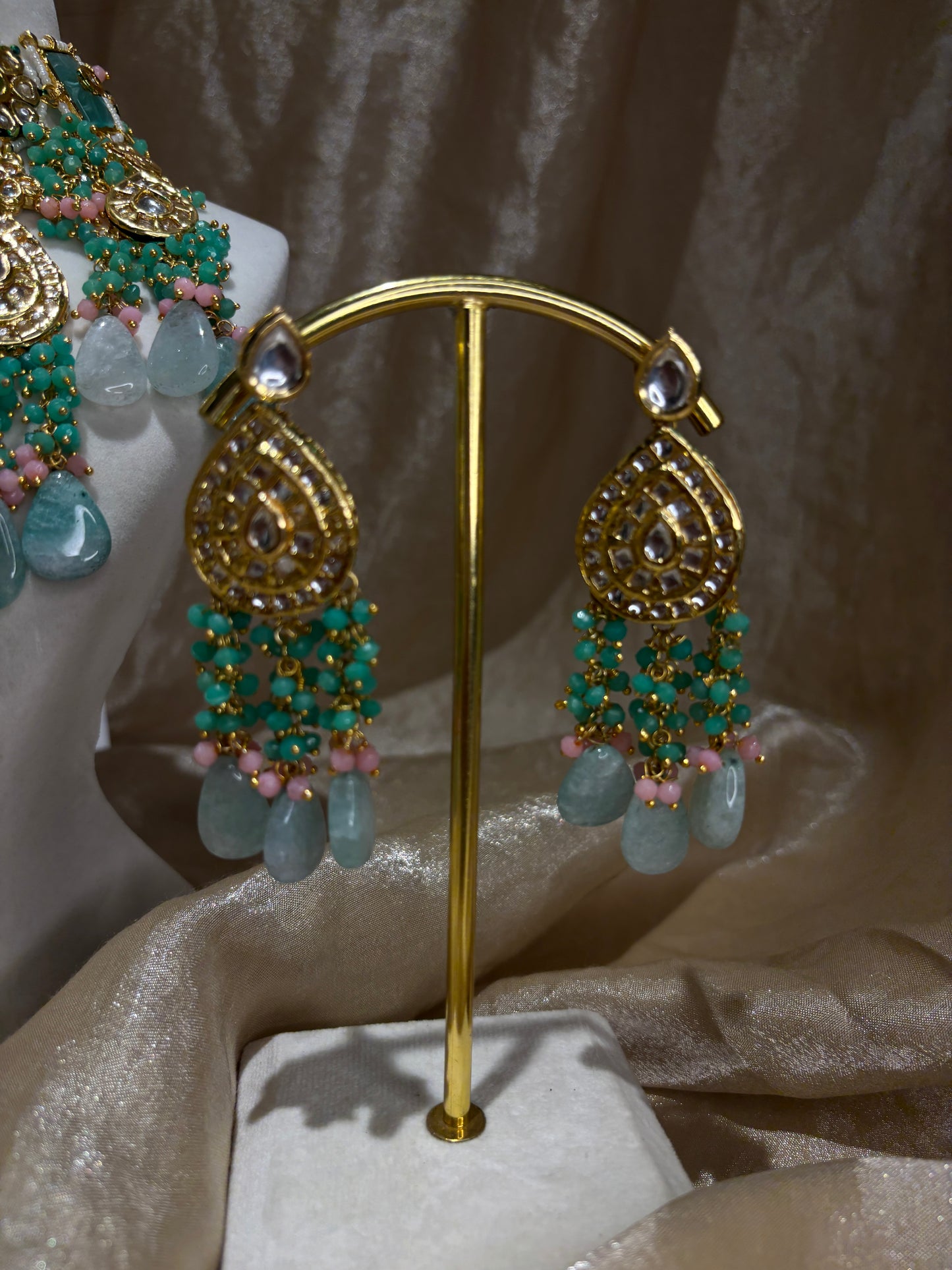Mint green and baby pink choker
