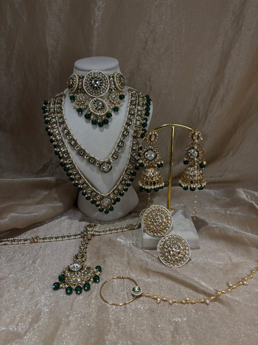 Green kundan bridal set