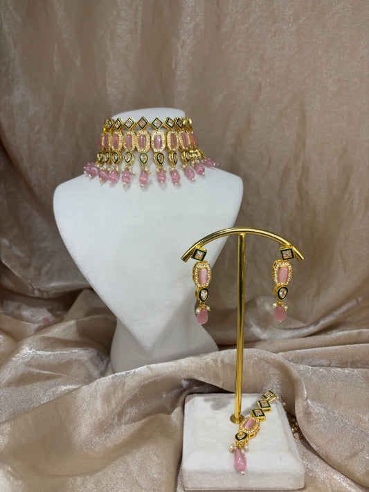 Baby pink choker set