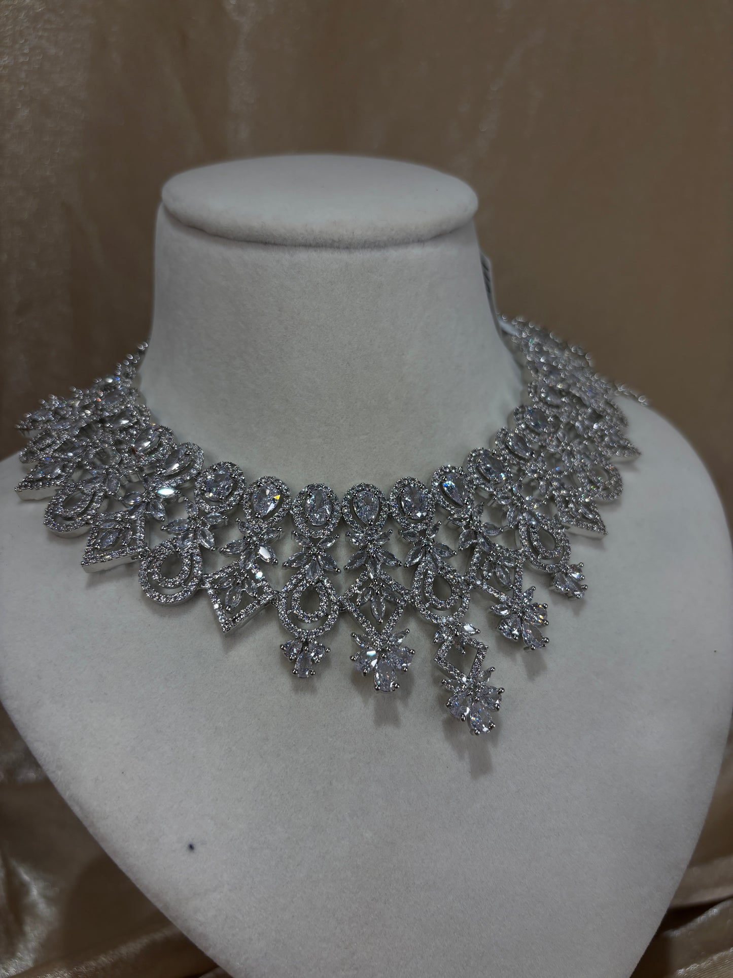 Silver American diamond set