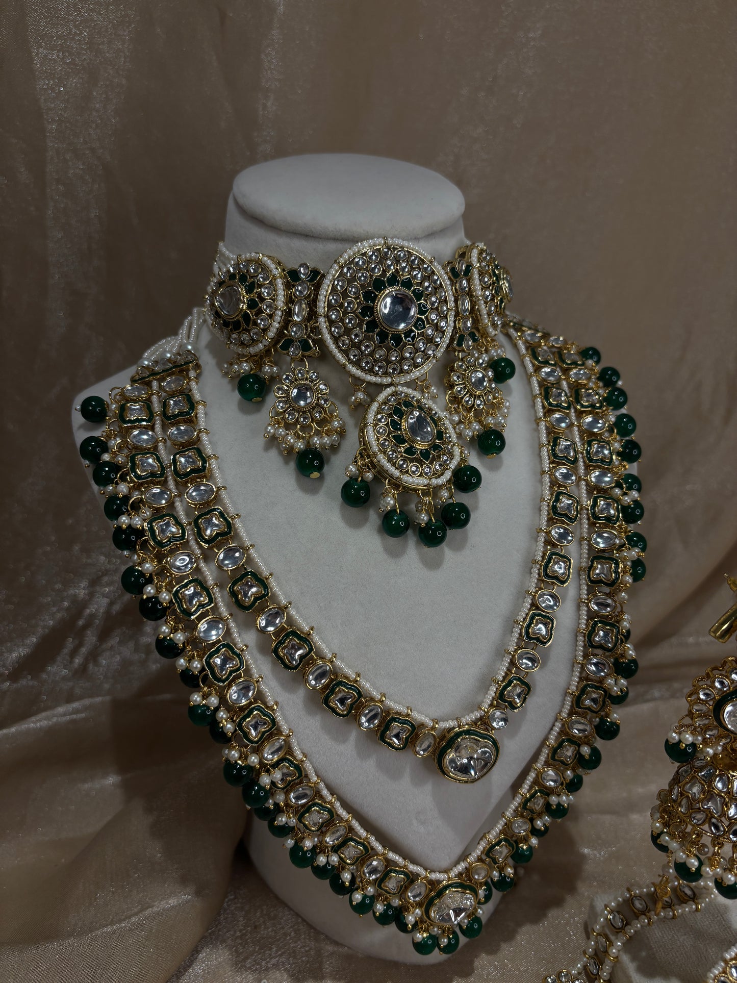 Green kundan bridal set