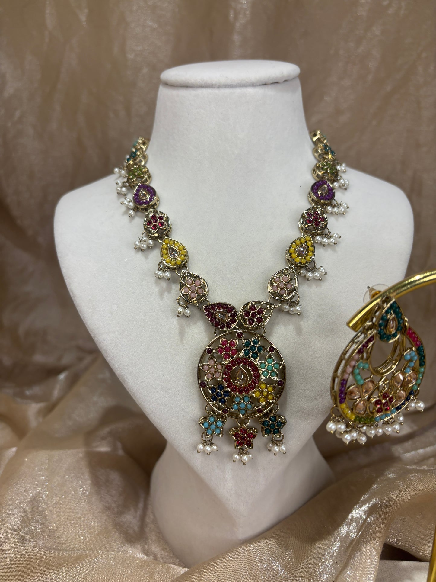 Multi colour necklace set