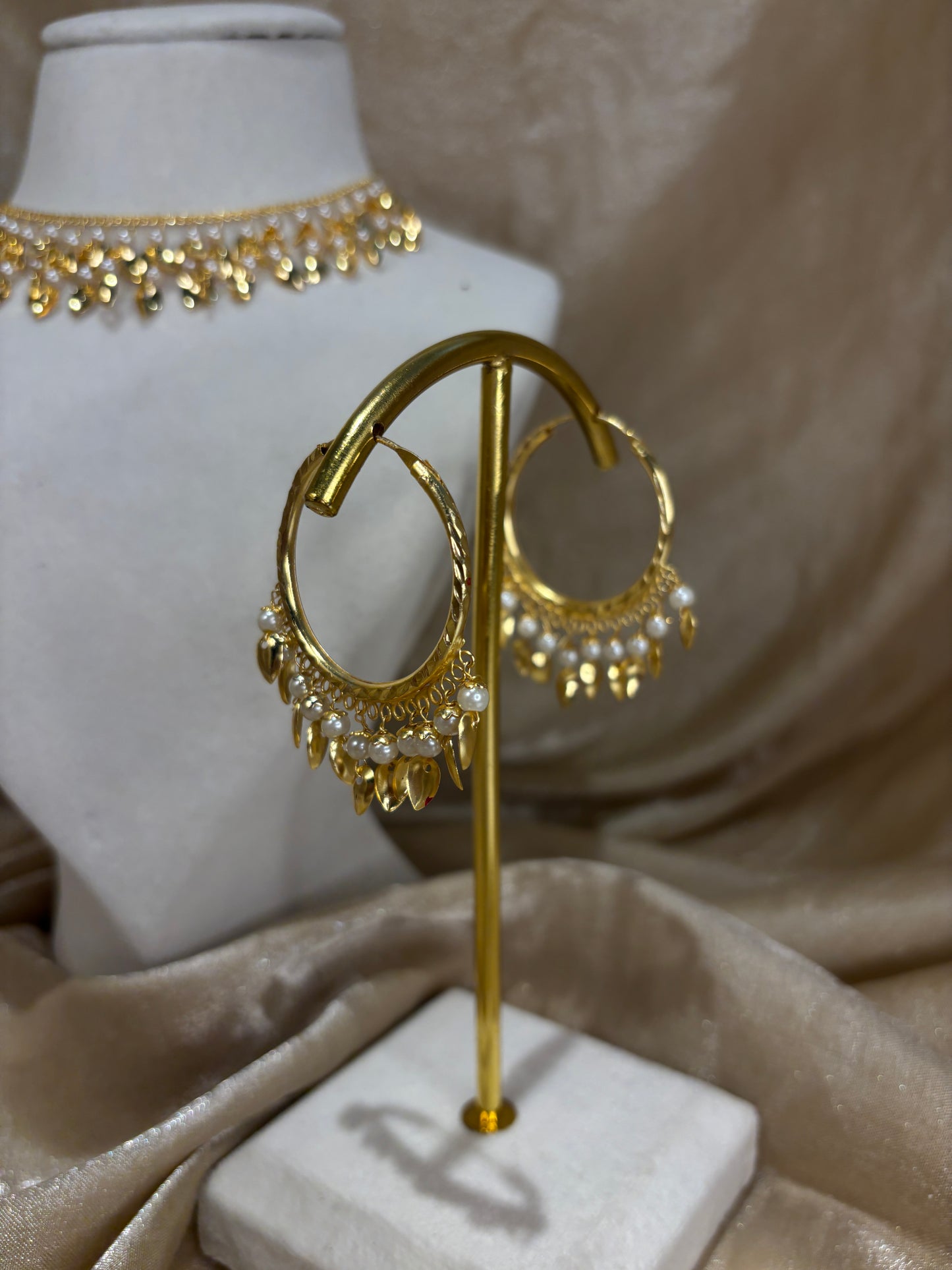 Small jadau necklace set