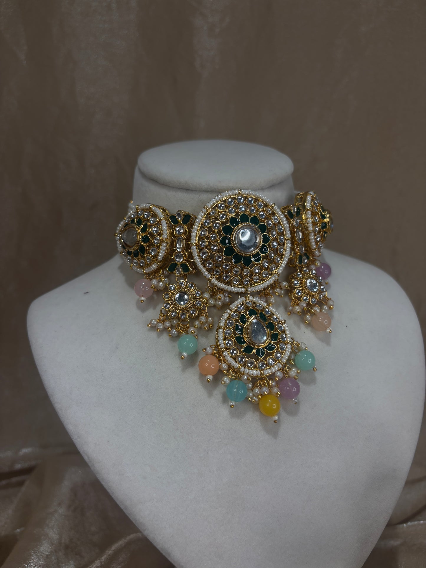 Pastel multi colour choker set