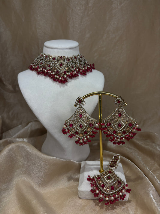 hot pink choker set