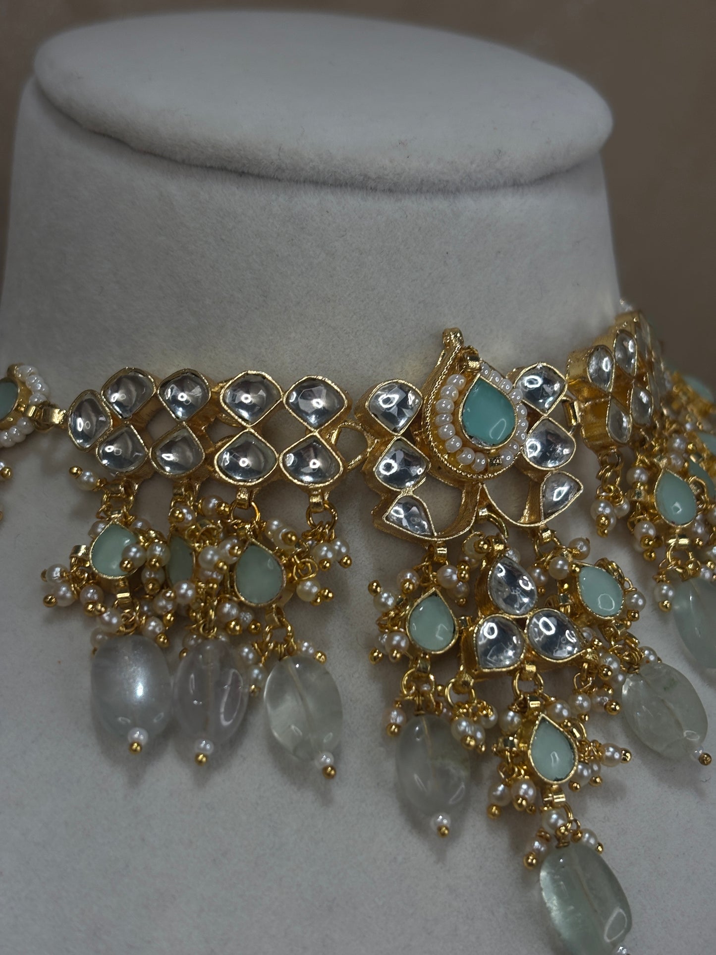 Mint green choker set