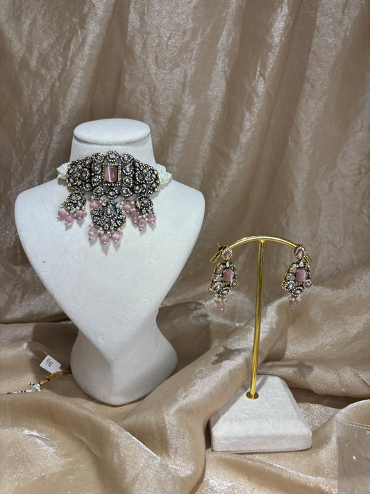 Baby pink choker set