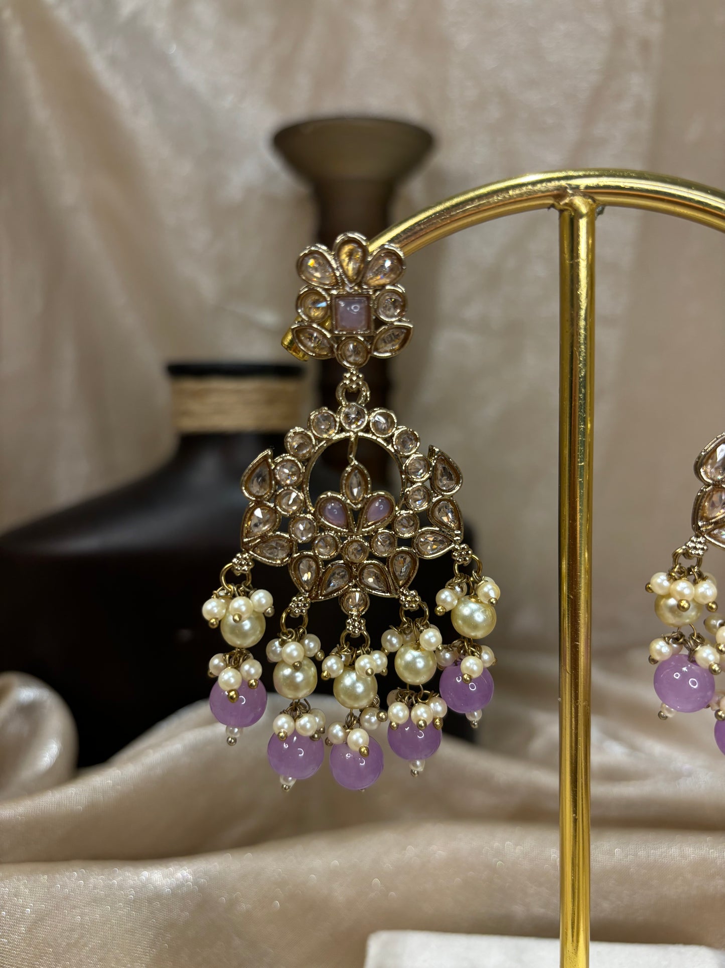 Lavender earring/tikka set