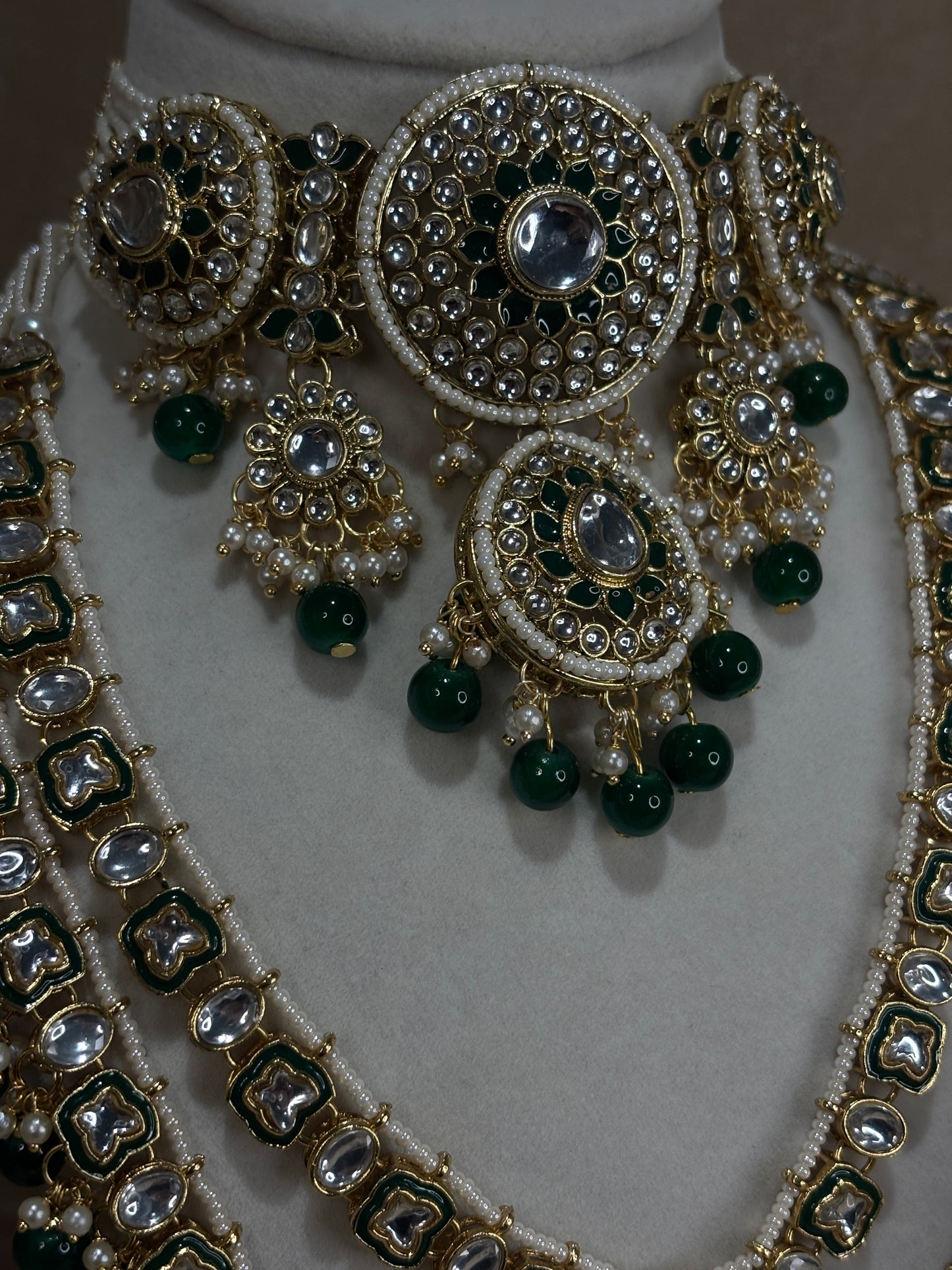 Green kundan bridal set