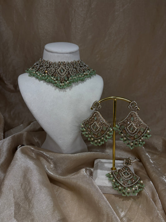 Mint green choker set