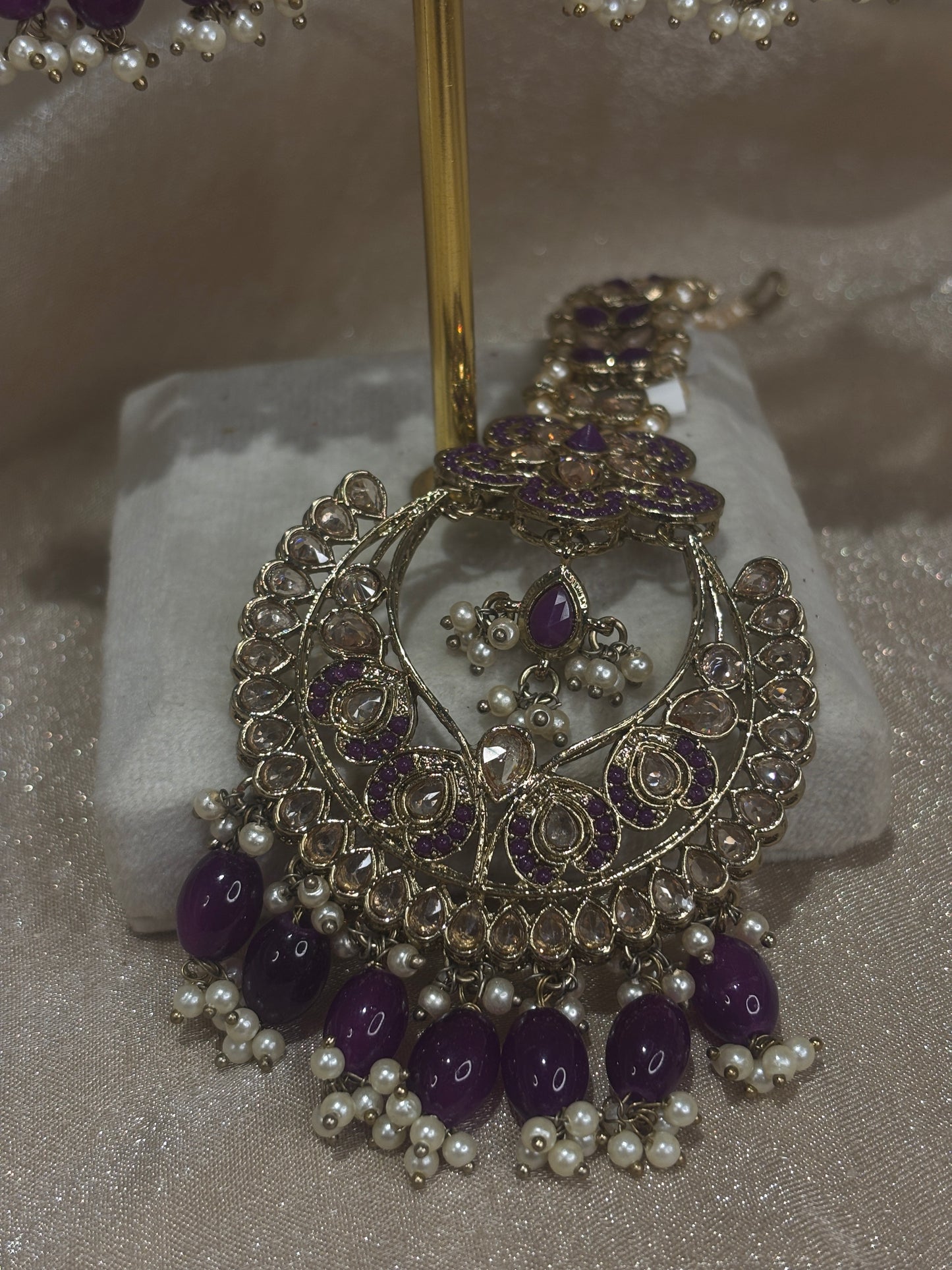 Purple earring/tikka set