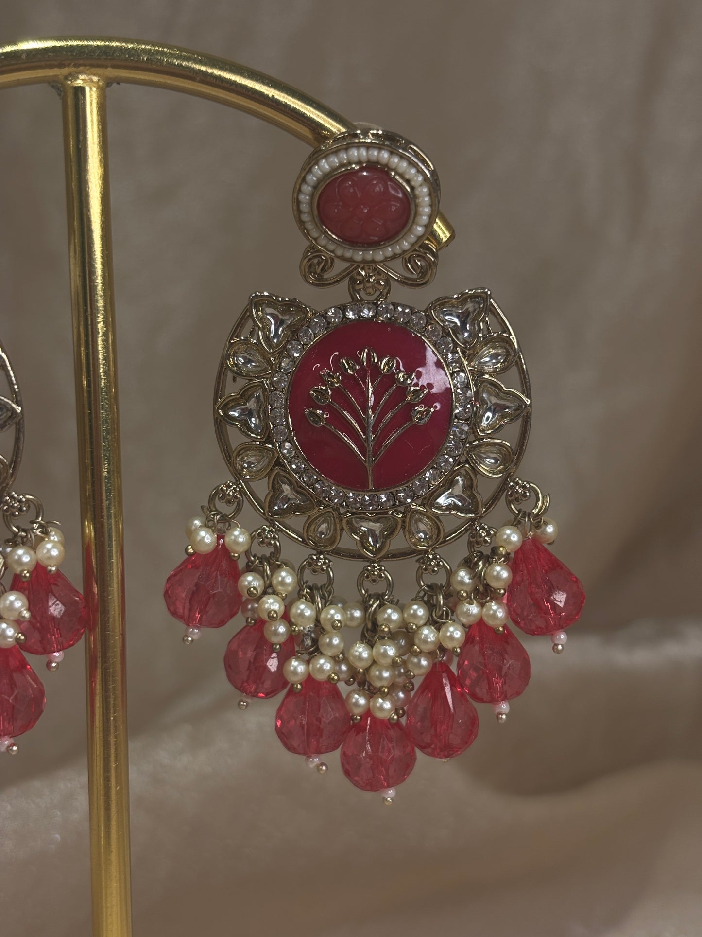 Hot pink earrings