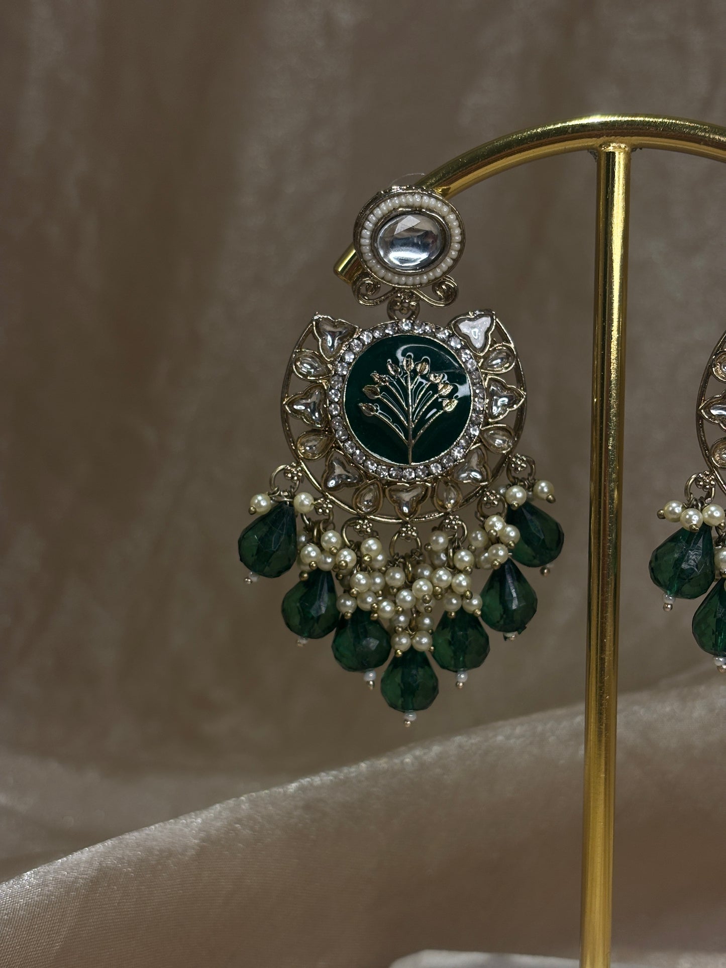 Emerald green earrings